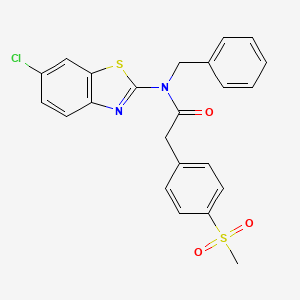 molecular formula C23H19ClN2O3S2 B2421269 N-benzyl-N-(6-chlorobenzo[d]thiazol-2-yl)-2-(4-(methylsulfonyl)phenyl)acetamide CAS No. 942009-05-4