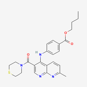 molecular formula C25H28N4O3S B2421276 Butyl 4-{[7-methyl-3-(thiomorpholine-4-carbonyl)-1,8-naphthyridin-4-YL]amino}benzoate CAS No. 1251599-80-0
