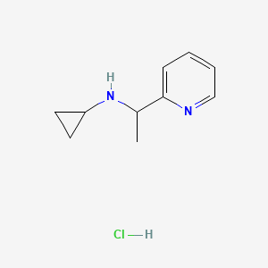 molecular formula C10H15ClN2 B2421280 N-(1-(pyridin-2-yl)ethyl)cyclopropanamine hydrochloride CAS No. 867008-56-8