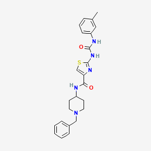molecular formula C24H27N5O2S B2421297 N-(1-benzylpiperidin-4-yl)-2-(3-(m-tolyl)ureido)thiazole-4-carboxamide CAS No. 955711-25-8