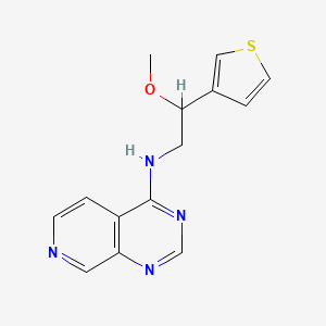 molecular formula C14H14N4OS B2421309 N-[2-methoxy-2-(thiophen-3-yl)ethyl]pyrido[3,4-d]pyrimidin-4-amine CAS No. 2379985-89-2