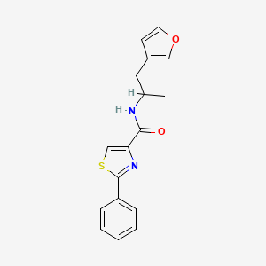 molecular formula C17H16N2O2S B2421321 N-[1-(furan-3-yl)propan-2-yl]-2-phenyl-1,3-thiazole-4-carboxamide CAS No. 1795296-67-1