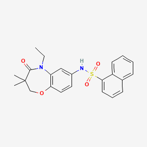 molecular formula C23H24N2O4S B2421327 N-(5-ethyl-3,3-dimethyl-4-oxo-2,3,4,5-tetrahydrobenzo[b][1,4]oxazepin-7-yl)naphthalene-1-sulfonamide CAS No. 922103-69-3