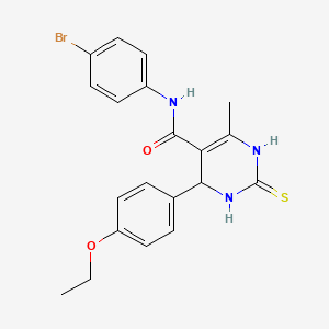 molecular formula C20H20BrN3O2S B2421338 N-(4-bromophenyl)-4-(4-ethoxyphenyl)-6-methyl-2-thioxo-1,2,3,4-tetrahydropyrimidine-5-carboxamide CAS No. 899081-23-3
