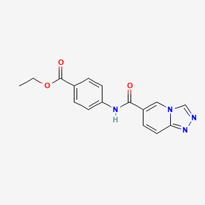 molecular formula C16H14N4O3 B2421343 ethyl 4-{[1,2,4]triazolo[4,3-a]pyridine-6-amido}benzoate CAS No. 1111053-45-2
