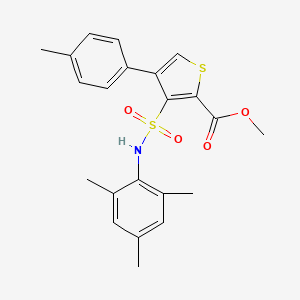 molecular formula C22H23NO4S2 B2421350 Methyl 4-(4-methylphenyl)-3-[(2,4,6-trimethylphenyl)sulfamoyl]thiophene-2-carboxylate CAS No. 941979-20-0