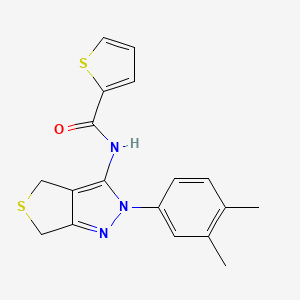 B2421351 N-[2-(3,4-dimethylphenyl)-4,6-dihydrothieno[3,4-c]pyrazol-3-yl]thiophene-2-carboxamide CAS No. 681269-05-6