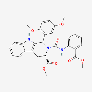 molecular formula C30H29N3O7 B2421406 Methyl (3S)-1-(2,5-dimethoxyphenyl)-2-[(2-methoxycarbonylphenyl)carbamoyl]-1,3,4,9-tetrahydropyrido[3,4-b]indole-3-carboxylate CAS No. 956967-54-7