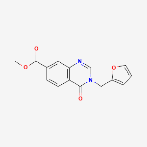 molecular formula C15H12N2O4 B2421414 Methyl 3-(furan-2-ylmethyl)-4-oxo-3,4-dihydroquinazoline-7-carboxylate CAS No. 951938-01-5