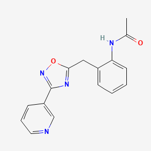 molecular formula C16H14N4O2 B2421427 N-(2-((3-(pyridin-3-yl)-1,2,4-oxadiazol-5-yl)methyl)phenyl)acetamide CAS No. 1704994-18-2