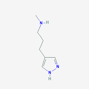molecular formula C7H13N3 B2421463 N-methyl-3-(1H-pyrazol-4-yl)propan-1-amine CAS No. 956963-48-7