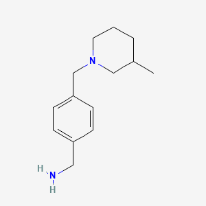 molecular formula C14H22N2 B2421490 1-{4-[(3-Methylpiperidin-1-yl)methyl]phenyl}methanamine CAS No. 923137-50-2