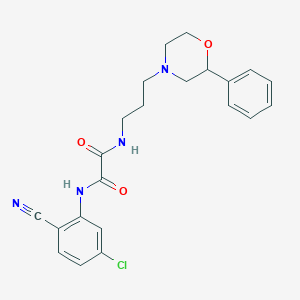 molecular formula C22H23ClN4O3 B2421502 N1-(5-chloro-2-cyanophenyl)-N2-(3-(2-phenylmorpholino)propyl)oxalamide CAS No. 953941-68-9