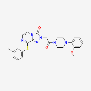 molecular formula C25H26N6O3S B2421530 2-{2-[4-(2-methoxyphenyl)piperazin-1-yl]-2-oxoethyl}-8-[(3-methylphenyl)sulfanyl]-2H,3H-[1,2,4]triazolo[4,3-a]pyrazin-3-one CAS No. 1251707-12-6