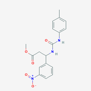 molecular formula C18H19N3O5 B2421536 Methyl 3-(3-nitrophenyl)-3-[(4-toluidinocarbonyl)amino]propanoate CAS No. 478249-81-9