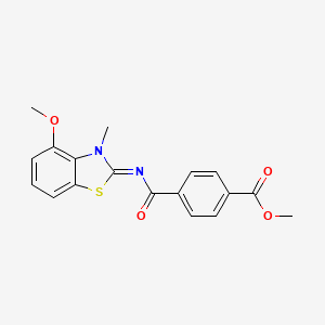 molecular formula C18H16N2O4S B2421541 methyl 4-{[(2E)-4-methoxy-3-methyl-2,3-dihydro-1,3-benzothiazol-2-ylidene]carbamoyl}benzoate CAS No. 441291-54-9