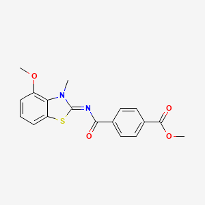 Methyl 4-[(4-methoxy-3-methyl-1,3-benzothiazol-2-ylidene)carbamoyl]benzoate