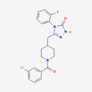 3-((1-(3-chlorobenzoyl)piperidin-4-yl)methyl)-4-(2-fluorophenyl)-1H-1,2,4-triazol-5(4H)-one