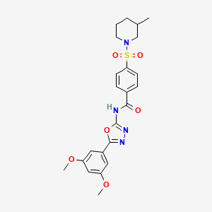 N-[5-(3,5-dimethoxyphenyl)-1,3,4-oxadiazol-2-yl]-4-[(3-methylpiperidin-1-yl)sulfonyl]benzamide