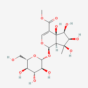 molecular formula C17H26O13 B2421565 Methyl (1R,4aS,5S,6R,7S,7aR)-4a,5,6,7-tetrahydroxy-7-methyl-1-[(2R,3S,4R,5R,6S)-3,4,5-trihydroxy-6-(hydroxymethyl)oxan-2-yl]oxy-1,5,6,7a-tetrahydrocyclopenta[c]pyran-4-carboxylate CAS No. 1621720-47-5