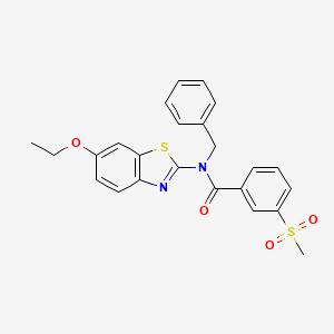 molecular formula C24H22N2O4S2 B2421575 N-benzyl-N-(6-ethoxybenzo[d]thiazol-2-yl)-3-(methylsulfonyl)benzamide CAS No. 942002-69-9