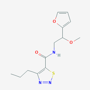 molecular formula C13H17N3O3S B2421576 N-(2-(furan-2-yl)-2-methoxyethyl)-4-propyl-1,2,3-thiadiazole-5-carboxamide CAS No. 1798544-53-2