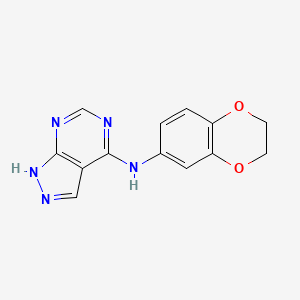 molecular formula C13H11N5O2 B2421581 N-(2,3-dihydro-1,4-benzodioxin-6-yl)-1H-pyrazolo[3,4-d]pyrimidin-4-amine CAS No. 732270-06-3