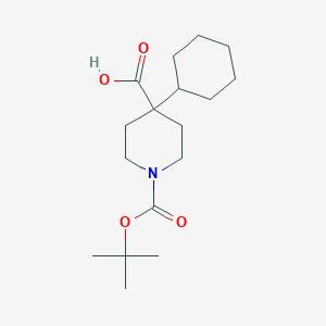 molecular formula C17H29NO4 B024216 1-(tert-Butoxycarbonyl)-4-cyclohexylpiperidine-4-carboxylic acid CAS No. 273378-16-8