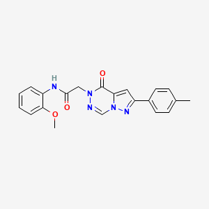 molecular formula C21H19N5O3 B2421655 N-(2-methoxyphenyl)-2-(oxo-8-(p-tolyl)pyrazolo[1,5-d][1,2,4]triazin-1-yl)acetamide CAS No. 1021046-01-4