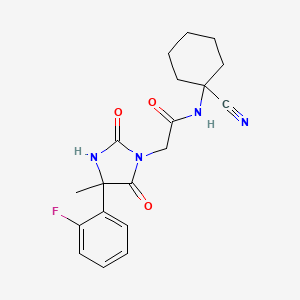 B2421676 N-(1-cyanocyclohexyl)-2-[4-(2-fluorophenyl)-4-methyl-2,5-dioxoimidazolidin-1-yl]acetamide CAS No. 1252316-92-9