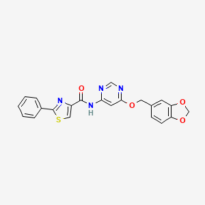 N-(6-(benzo[d][1,3]dioxol-5-ylmethoxy)pyrimidin-4-yl)-2-phenylthiazole-4-carboxamide