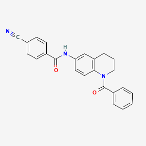 molecular formula C24H19N3O2 B2421708 N-(1-benzoyl-1,2,3,4-tetrahydroquinolin-6-yl)-4-cyanobenzamide CAS No. 1211822-01-3