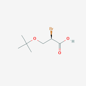 molecular formula C7H13BrO3 B2421742 Propanoic acid, 2-bromo-3-(1,1-dimethylethoxy)-, (2R)- CAS No. 191221-34-8