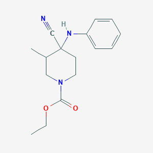 Ethyl 4-anilino-4-cyano-3-methyl-1-piperidinecarboxylate