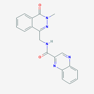 molecular formula C19H15N5O2 B2421799 N-((3-methyl-4-oxo-3,4-dihydrophthalazin-1-yl)methyl)quinoxaline-2-carboxamide CAS No. 1396765-30-2