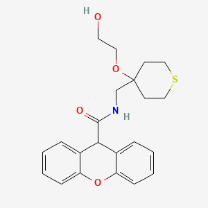 molecular formula C22H25NO4S B2421802 N-((4-(2-hydroxyethoxy)tetrahydro-2H-thiopyran-4-yl)methyl)-9H-xanthene-9-carboxamide CAS No. 2320682-85-5
