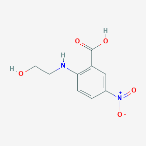 molecular formula C9H10N2O5 B2421821 2-[(2-Hydroxyethyl)amino]-5-nitrobenzoic acid CAS No. 104144-90-3