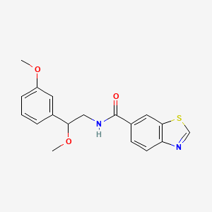 molecular formula C18H18N2O3S B2421831 N-[2-methoxy-2-(3-methoxyphenyl)ethyl]-1,3-benzothiazole-6-carboxamide CAS No. 1798038-61-5