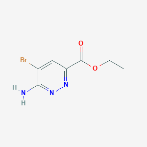 molecular formula C7H8BrN3O2 B2421862 Ethyl 6-amino-5-bromopyridazine-3-carboxylate CAS No. 2248308-29-2