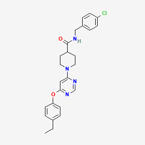 molecular formula C25H27ClN4O2 B2421865 N-[(4-chlorophenyl)methyl]-1-[6-(4-ethylphenoxy)pyrimidin-4-yl]piperidine-4-carboxamide CAS No. 1115999-11-5
