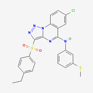 molecular formula C24H20ClN5O2S2 B2421896 7-CHLORO-3-(4-ETHYLBENZENESULFONYL)-N-[3-(METHYLSULFANYL)PHENYL]-[1,2,3]TRIAZOLO[1,5-A]QUINAZOLIN-5-AMINE CAS No. 893788-66-4