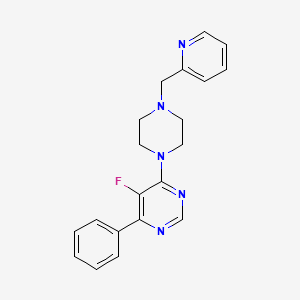 molecular formula C20H20FN5 B2421922 5-Fluoro-4-phenyl-6-{4-[(pyridin-2-yl)methyl]piperazin-1-yl}pyrimidine CAS No. 2380010-04-6