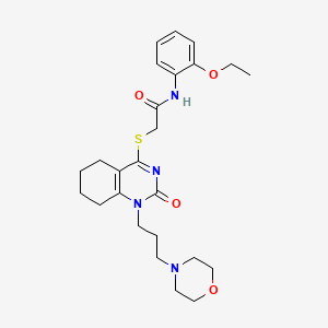 molecular formula C25H34N4O4S B2421926 N-(2-ethoxyphenyl)-2-((1-(3-morpholinopropyl)-2-oxo-1,2,5,6,7,8-hexahydroquinazolin-4-yl)thio)acetamide CAS No. 899749-39-4