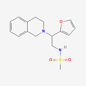 molecular formula C16H20N2O3S B2421954 N-(2-(3,4-dihydroisoquinolin-2(1H)-yl)-2-(furan-2-yl)ethyl)methanesulfonamide CAS No. 904278-01-9