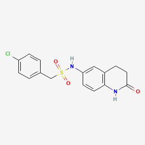 molecular formula C16H15ClN2O3S B2421972 1-(4-chlorophenyl)-N-(2-oxo-1,2,3,4-tetrahydroquinolin-6-yl)methanesulfonamide CAS No. 922006-30-2