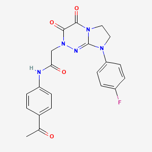 molecular formula C21H18FN5O4 B2421981 N-(4-acetylphenyl)-2-(8-(4-fluorophenyl)-3,4-dioxo-3,4,7,8-tetrahydroimidazo[2,1-c][1,2,4]triazin-2(6H)-yl)acetamide CAS No. 941976-37-0