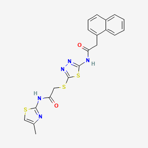 molecular formula C20H17N5O2S3 B2421982 N-(4-methylthiazol-2-yl)-2-((5-(2-(naphthalen-1-yl)acetamido)-1,3,4-thiadiazol-2-yl)thio)acetamide CAS No. 868973-23-3