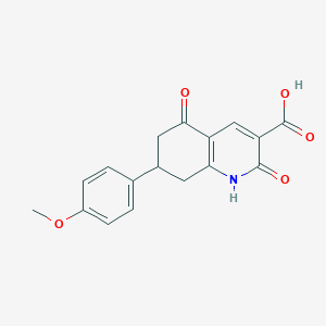 molecular formula C17H15NO5 B2421987 7-(4-Methoxyphenyl)-2,5-dioxo-1,2,5,6,7,8-hexahydroquinoline-3-carboxylic acid CAS No. 945105-24-8