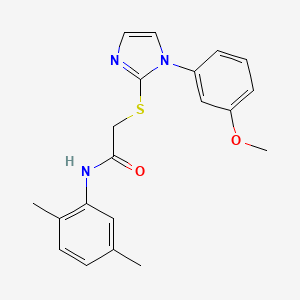 molecular formula C20H21N3O2S B2422002 N-(2,5-dimethylphenyl)-2-{[1-(3-methoxyphenyl)-1H-imidazol-2-yl]sulfanyl}acetamide CAS No. 851132-31-5