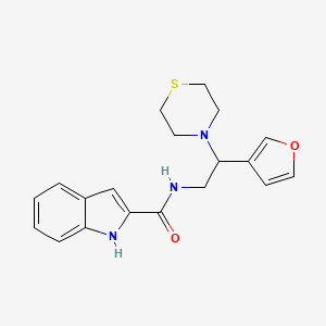 molecular formula C19H21N3O2S B2422006 N-(2-(furan-3-yl)-2-thiomorpholinoethyl)-1H-indole-2-carboxamide CAS No. 2034572-27-3